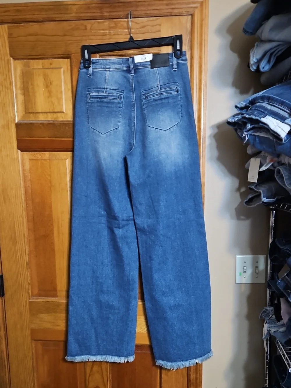 Judy Blue Column High-Rise Wide Leg Button-Fly Fray Hem Jeans-NWT